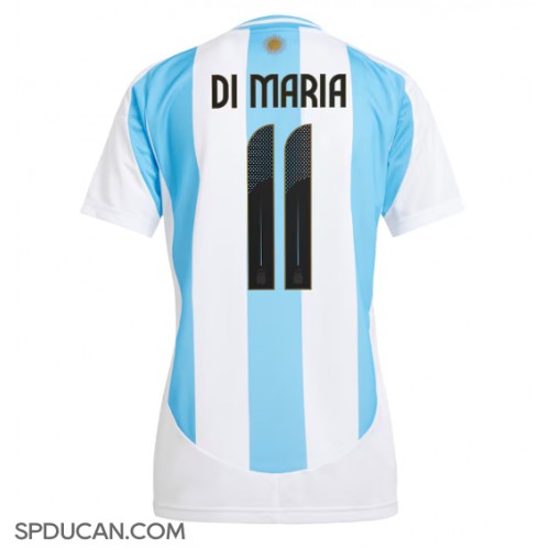 Zenski Nogometni Dres Argentina Angel Di Maria #11 Domaci Copa America 2024 Kratak Rukav